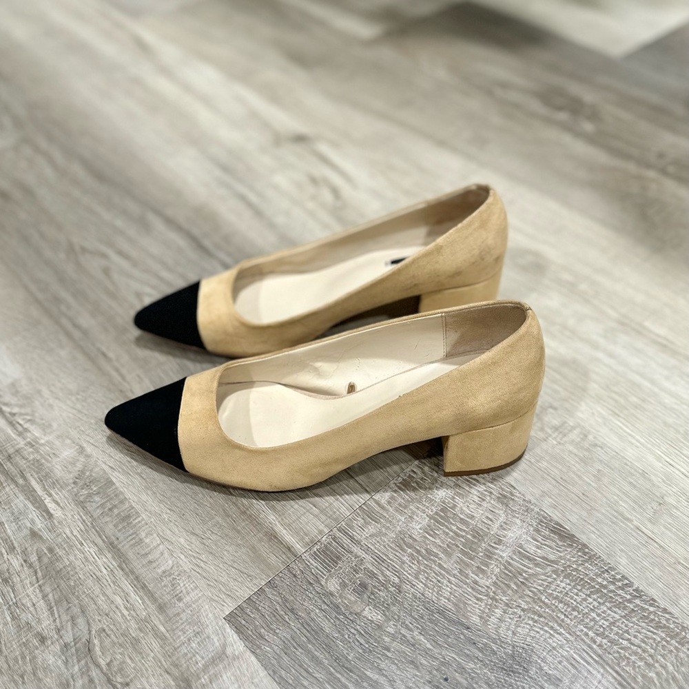 Zara Two Tone Colorblock Heels